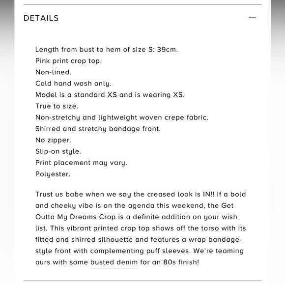 NWT Hello Molly Crop Top - Medium - Picture 5 of 7